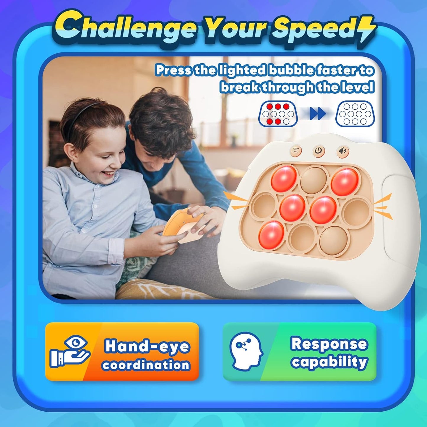 Handheld Game Sensory Fidget Toys for Kids Age 6-12, Birthday Gifts for 3 4 5 6 7 8 9 Year Old Boys & Girls & Teens-White