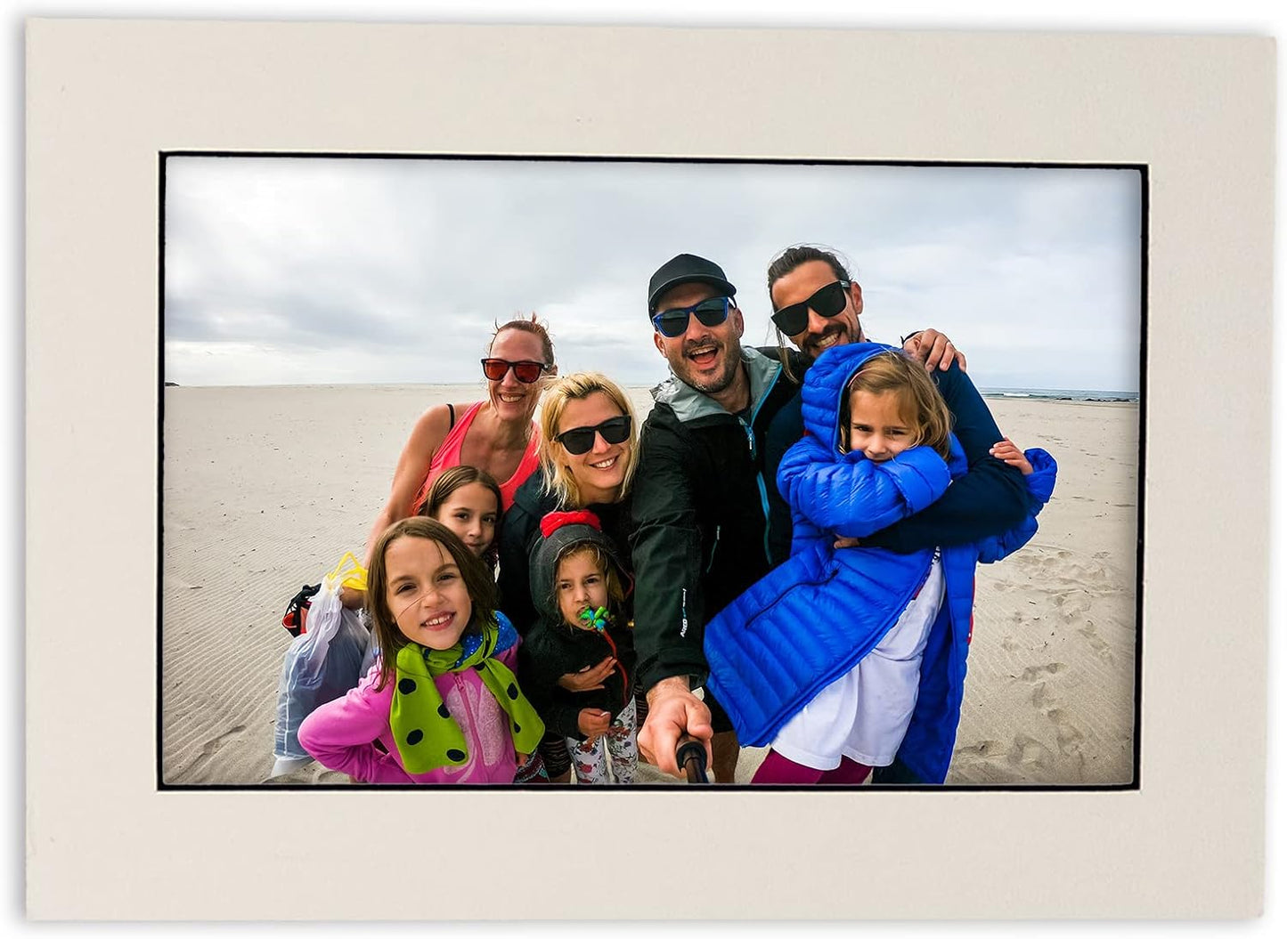 Pack of Ten 8.5x11 Mats Bevel Cut for 7x9 Photos - Acid Free White with Black Core Precut Matboards for Pictures, Photos, Framing - 4-ply Thickness