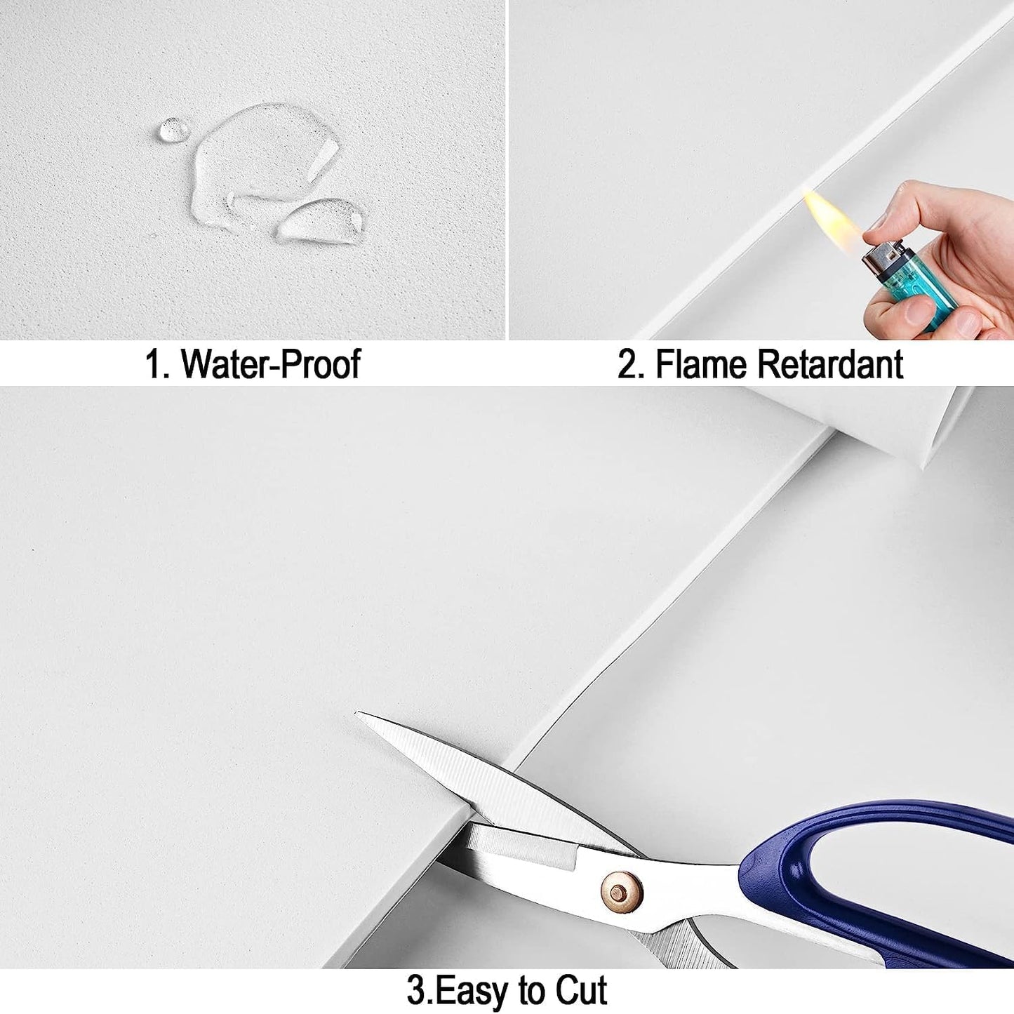 Neoprene Sponge Rubber Foam Sheets with Adhesive Backing, 12" x 81" x 1/4" White Foam Roll Insulation Board Soundproof Neoprene Mat, Great for Cosplay Padding, DIY, Gaskets, Costume, Crafts