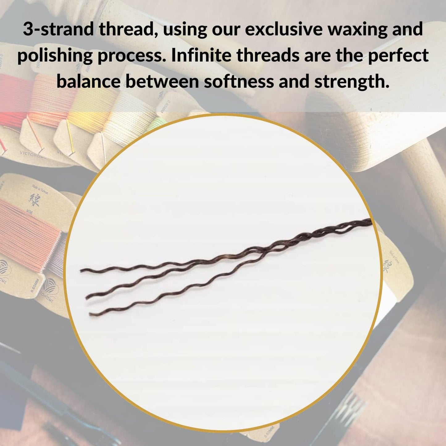 3-Ply Round Waxed Thread, 12 Colors, 252 Yards - Hand Sewing, All Leather Projects/Upholstery Thread, Macrame/Bracelet (0.55 mm, 21yd/Each)