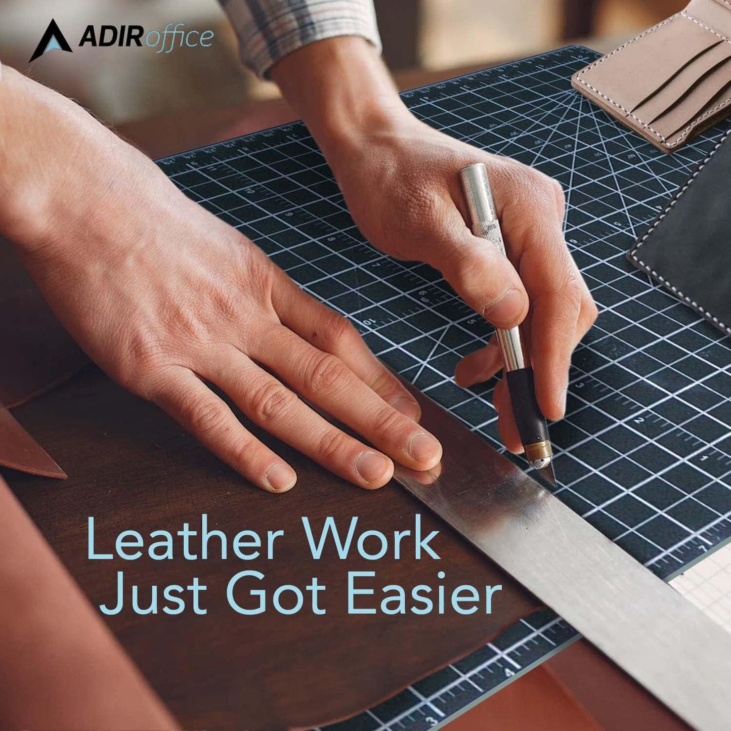 Adir Self Healing Cutting Mat - 18x24 Inches Sew Cutting Mat and Quilt Cutting Mat with 5 Layers, Double Sided Cutting Mat for Crafts - Reversible Non-Slip Cutting Pad with Grid
