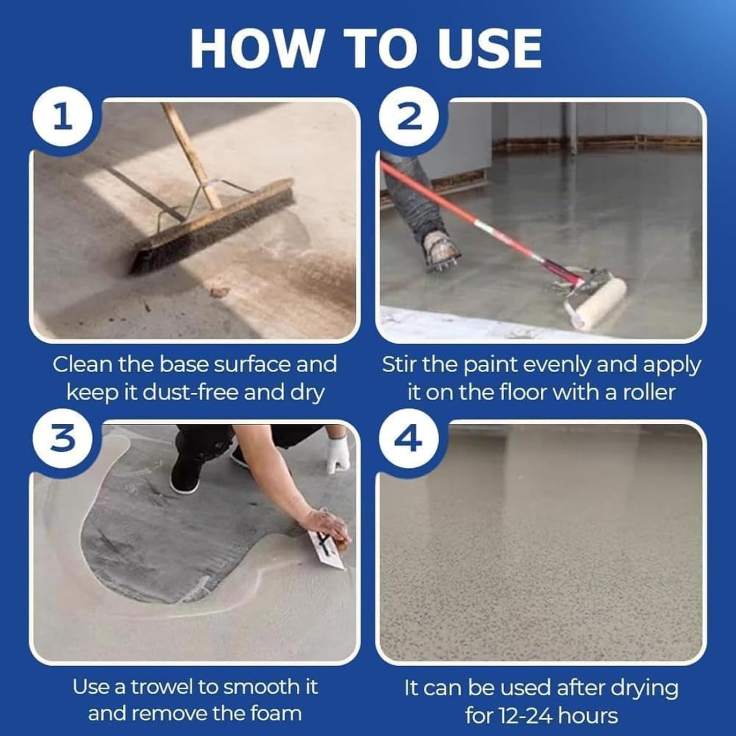Epoxy Floor Paint, Epoxy Colored Sand Floor Paint, High-Gloss Marble Effect Self-Leveling Coating, Waterproof, Non-Slip, Ultra-Durable for Garage, Basement, Wood Floors (Green,2.2 lb)