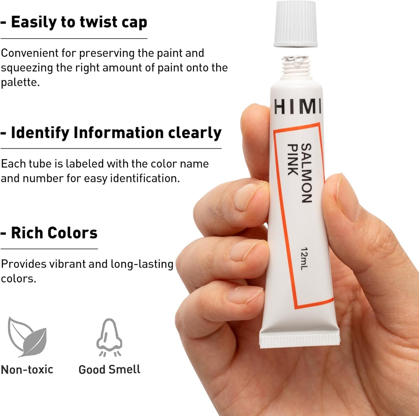 HIMI Gouache Paint Tube Set -18 Colors 12ml, with Rich Pigments, Gouache paint Non-Toxic, suitable for Beginners, Artists, and Hobby Painters. Beautiful Gifts for Art Supplies Painting（18 colors）