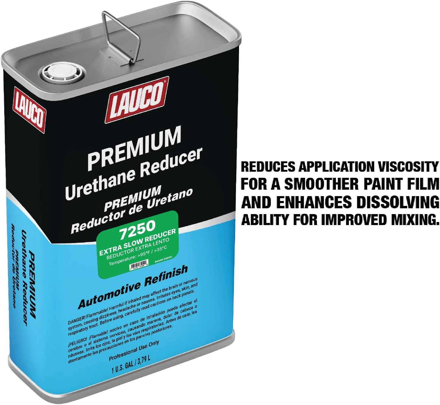 LAUCO Extra Slow Urethane Grade Reducer (7250), 1 Gallon, > 95°F - for Automotive Paint and Industrial Paint Use - High Performance Automotive Grade (Extra Slow - One Gallon)