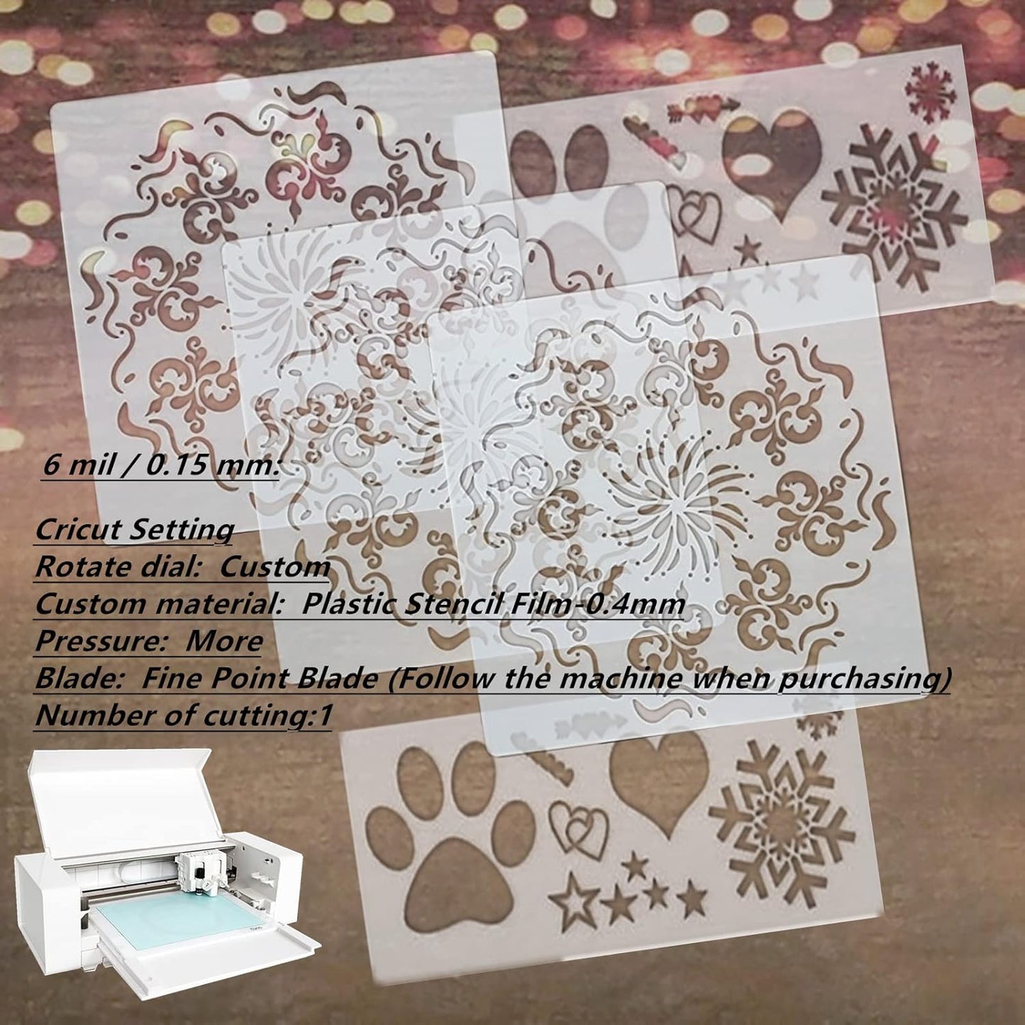 BANLTRE 12 Pieces 6 mil Blank Template Material Stencils Mylar for Cutting Paper Clear Transparency Sheet 12 × 12 inch (12-6 mil)
