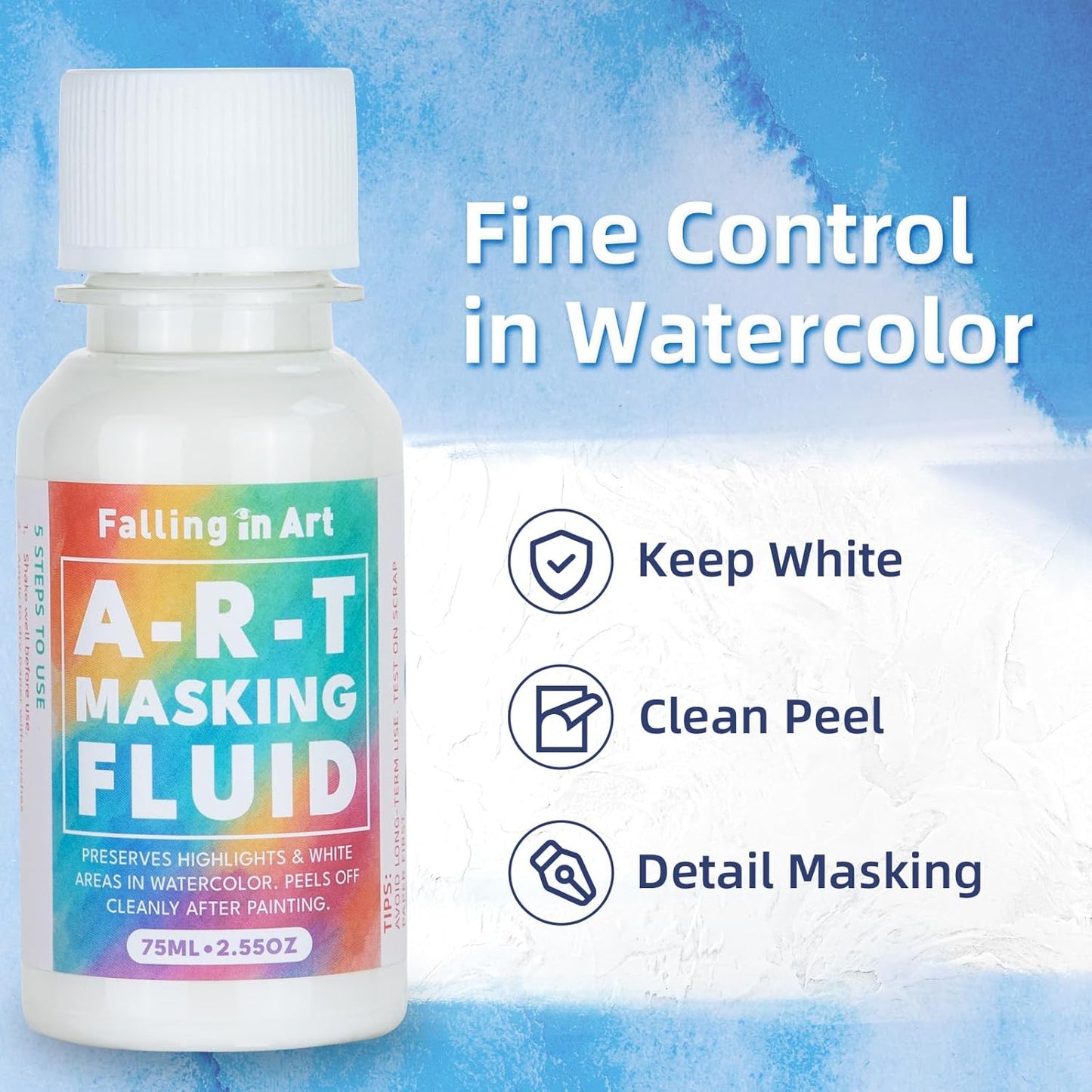 Falling in Art Watercolor Medium, Art Masking Fluid for Watercolor Painting and Art Projects 75ml