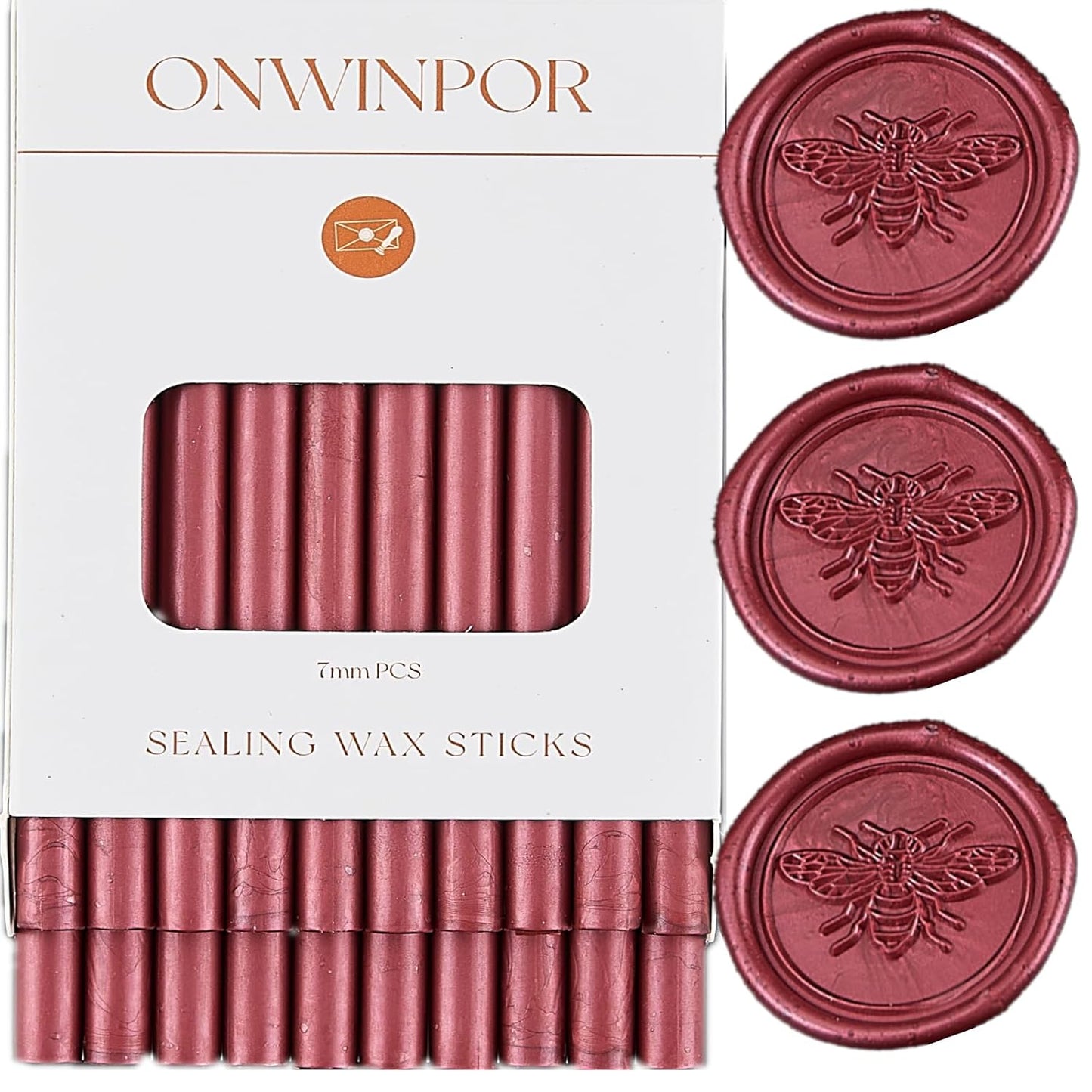 Berry Red Wax Seal Sticks, ONWINPOR 20pcs Glue Gun Wax Sealing Sticks for Wax Seal Stamp, Mini Sealing Wax Sticks Suit for 0.28''Glue Gun (Berry Red)