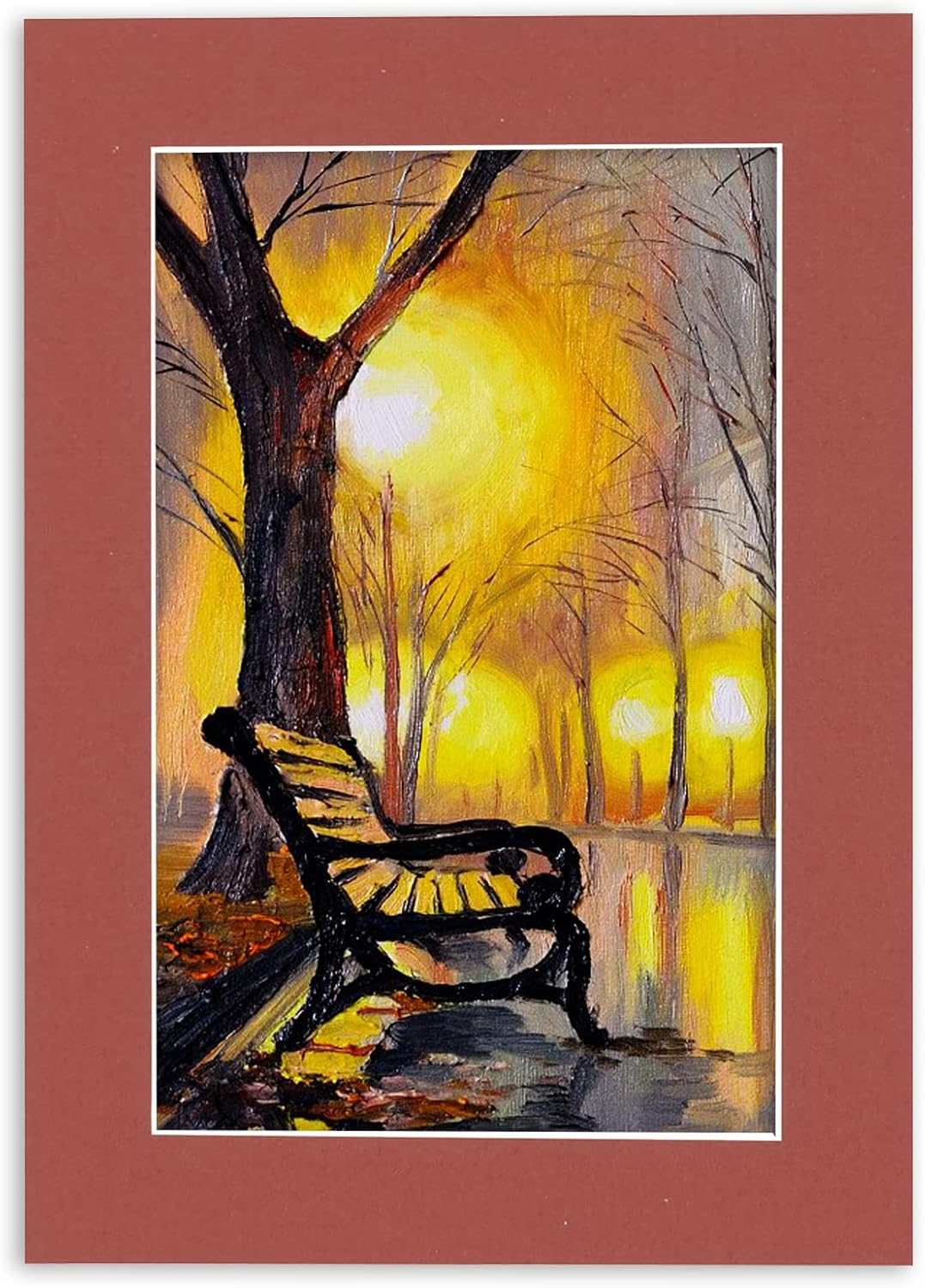 Poster Palooza 8x10 Mat Bevel Cut for 5.5x8.5 Photos - Acid Free Brick Red Precut Matboard - For Pictures, Photos, Framing - 4-ply Thickness