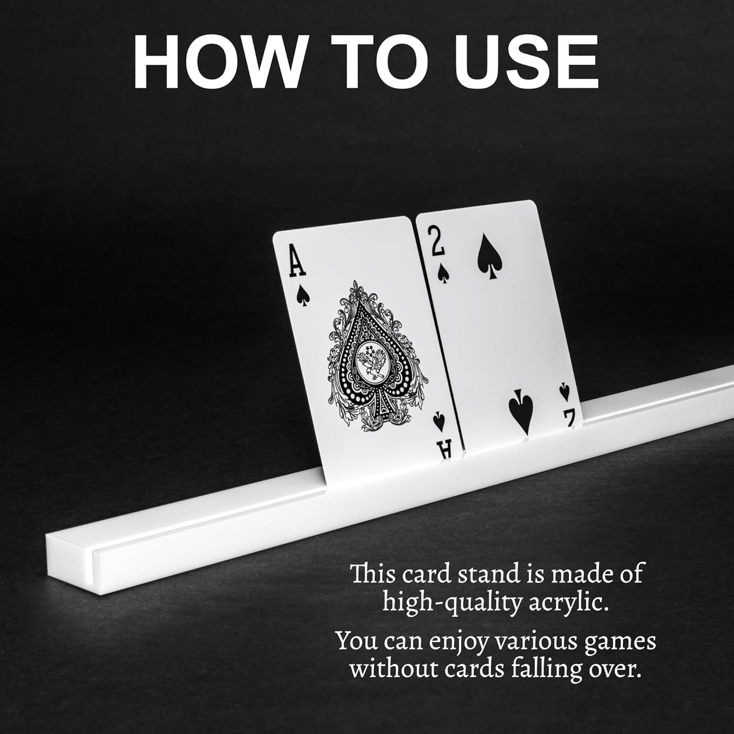 Playing Card Holders 13.4 Inches White Acrylic Solid Card Holder for Playing Card Games (4 pcs., White)