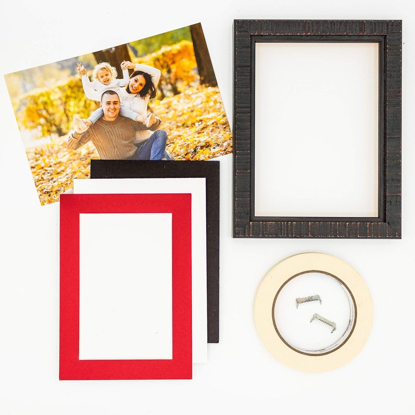 8x10 Mat Bevel Cut for 6x8 Photos - Acid Free Cardinal Red Precut Matboard With Backing Board and Crystal Clear, Self Seal Photo Mat Bag - For Pictures, Photos, Framing - 4-ply Thickness