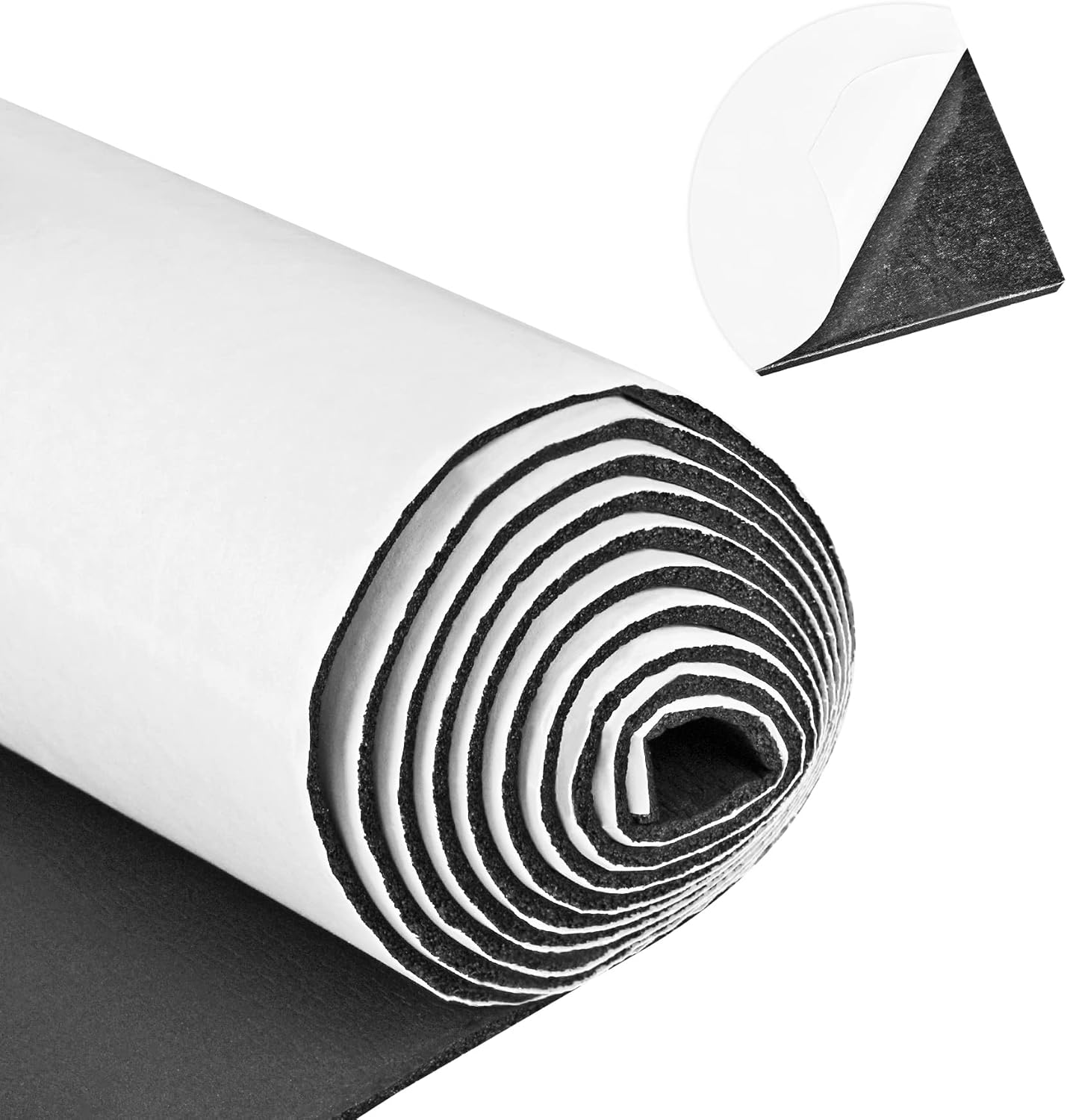 Neoprene Sponge Rubber Foam Sheets with Adhesive Backing, 12" x 60" x 1/16" Black Foam Roll Insulation Board Soundproof Neoprene Mat, Great for Cosplay Padding, DIY, Gaskets, Costume, Crafts
