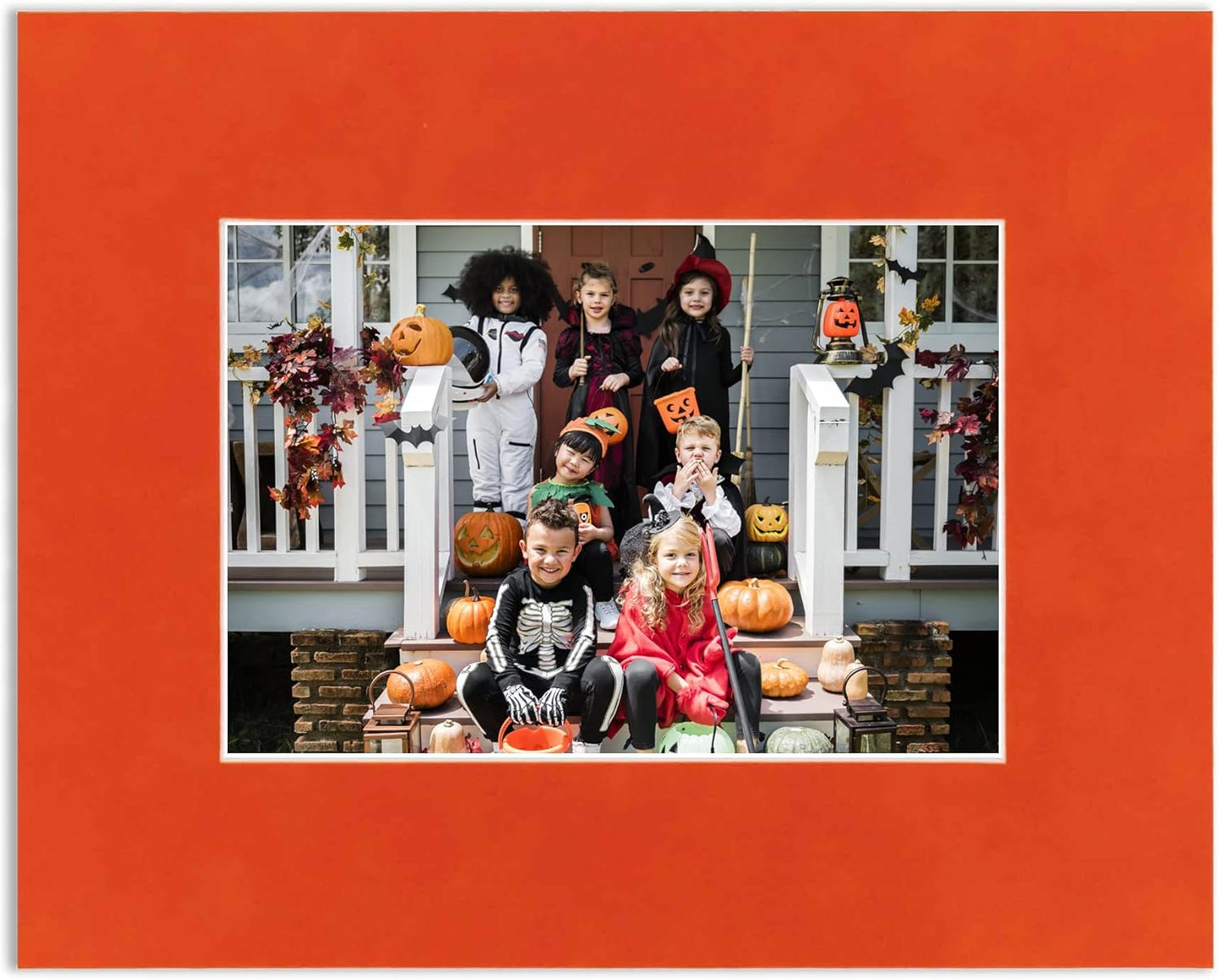 8x10 Mat Bevel Cut for 5.5x8.5 Photos - Acid Free Orange Suede Precut Matboard - For Pictures, Photos, Framing - 4-ply Thickness