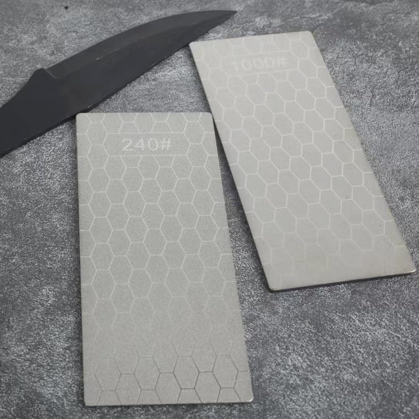 14 Pcs Diamond Sharpening Stone, with Angle Guide and Leather Strop, Knife Sharpener Stone Whetstone Honeycomb Surface Plate with Non-slip Base for Pocket Knives Scissors