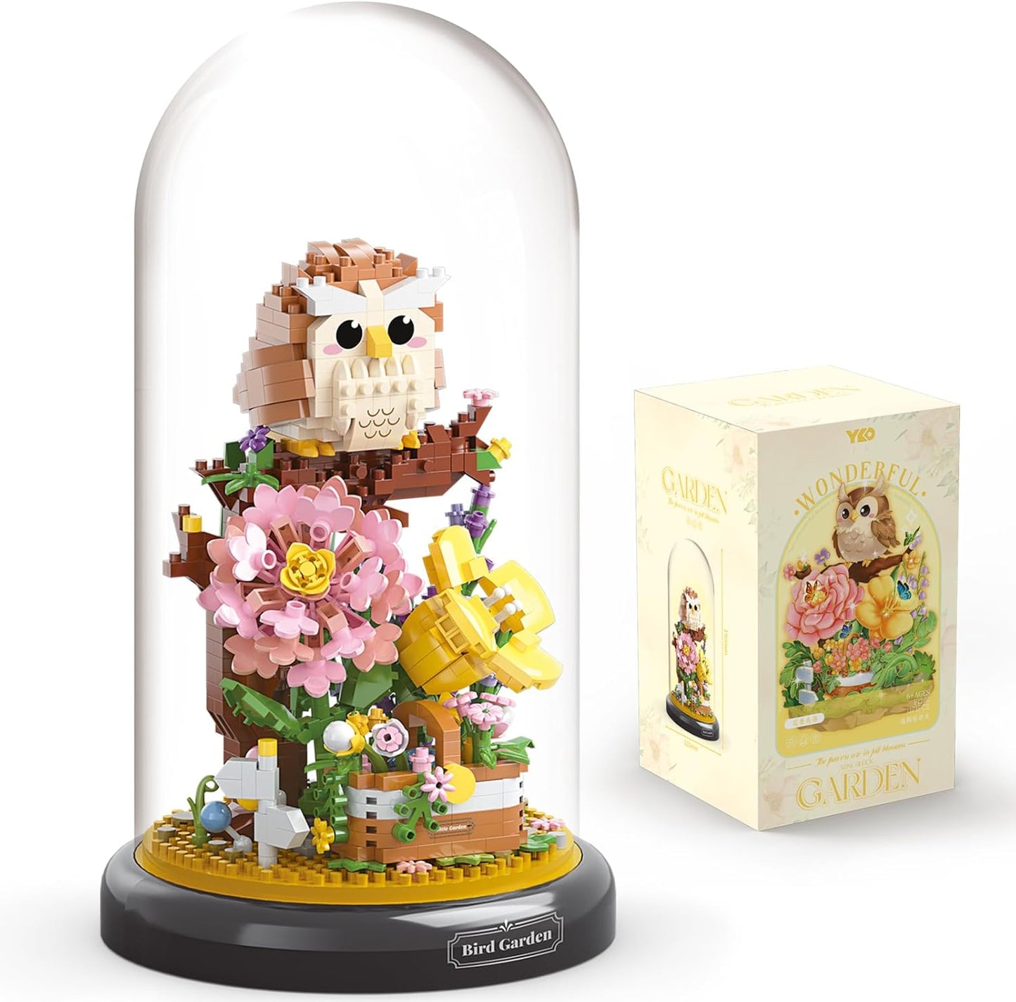 Owl Flower Bouquet Building Set Plants Friend Set Adults Bonsai Tree Party Favors for Kids Animal Building Blocks Set Valentine's Birthday Gift for Girlfriend Boys Girls Age 6-12+(Owl Garden)
