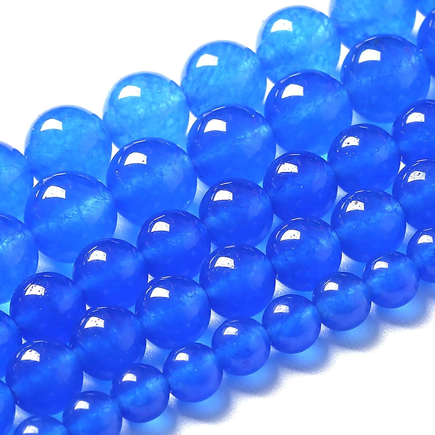 6MM Natural Purplish Blue Chalcedony Stone Beads Crystal Energy Round Loose Beads for Jewelry Making Bracelet 120pcs 2 Strands 32"