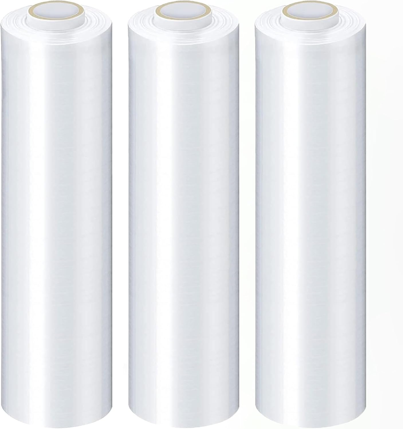 PSBM Stretch Wrap, 4 Pack, 15 Inch x 1000 Feet, 120 Gauge, Clear Plastic Cling, Cast Hand Stretch Film Rolls for Packaging Moving Packing Pallets