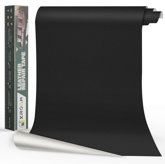 Leather Repair Tape, 16x40 inch Leather Patches for Furniture, Self Adhesive Leather Repair Patch for Sofas, Couches, Leather Covers, Seats, Chairs, Vinyl Repair Tape Black