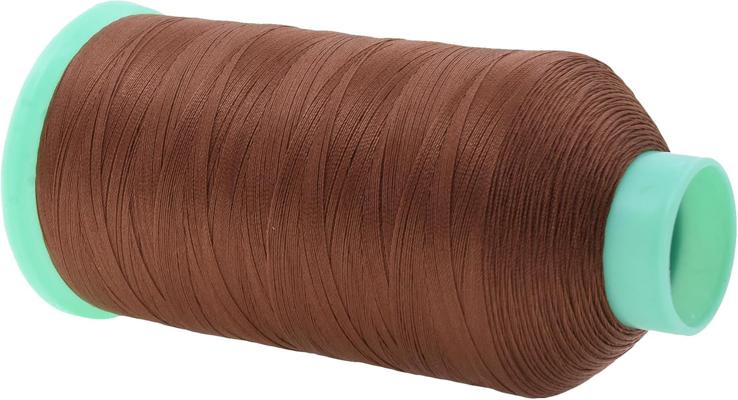 Mandala Crafts Brown Heavy Duty Nylon Thread - 2843 YDs Size 46 210D T45 Tex 45 for Leather, Jeans, Outdoor, Marine & Upholstery