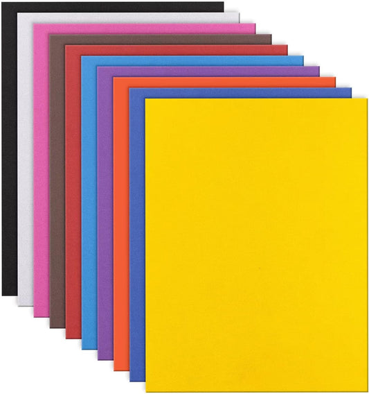 MEARCOOH Foam Sheets Crafts 9x12 Inch 10 Colors 2mm Eva Color Craft Foam Paper for Crafts Project Preschoolers Classroom Scrapbooking DIY Cosplay(10 Sheets)