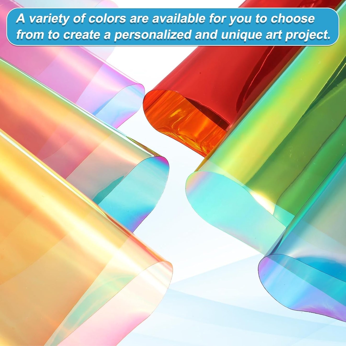 MECCANIXITY Holographic Clear PVC Vinyl Film Holographic PVC Fabric Waterproof Dichroic Film 12 x 48 Inch for Handbags Bows Earrings DIY Craft,Laser Blue Purple