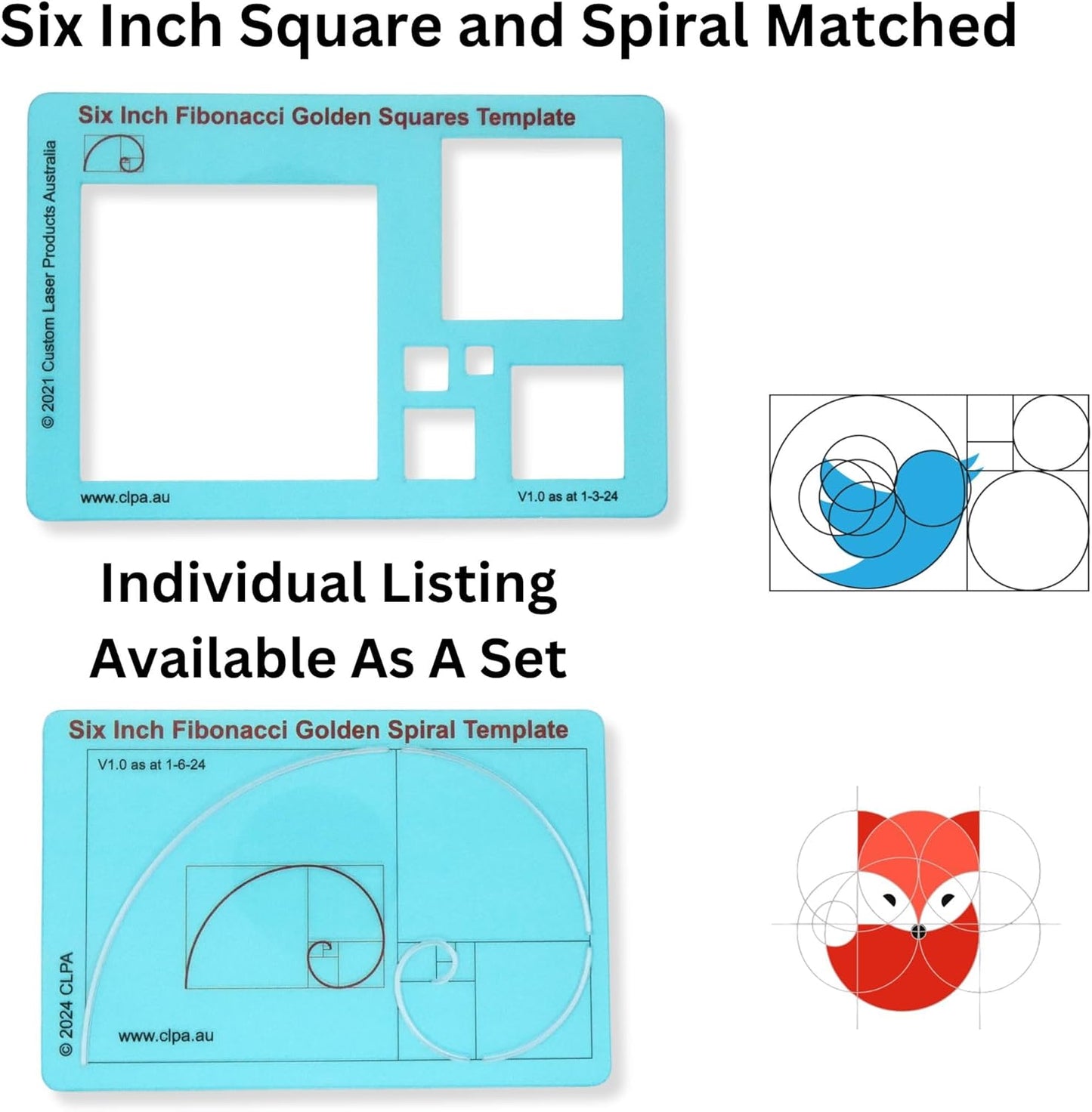 Fibonacci Spiral Stencil Template for Drawing and Drafting: A Fibonacci Spiral Drawing Tool for Artists Allows The Simple Application of The Golden or Divine Ratio for Artistic Design