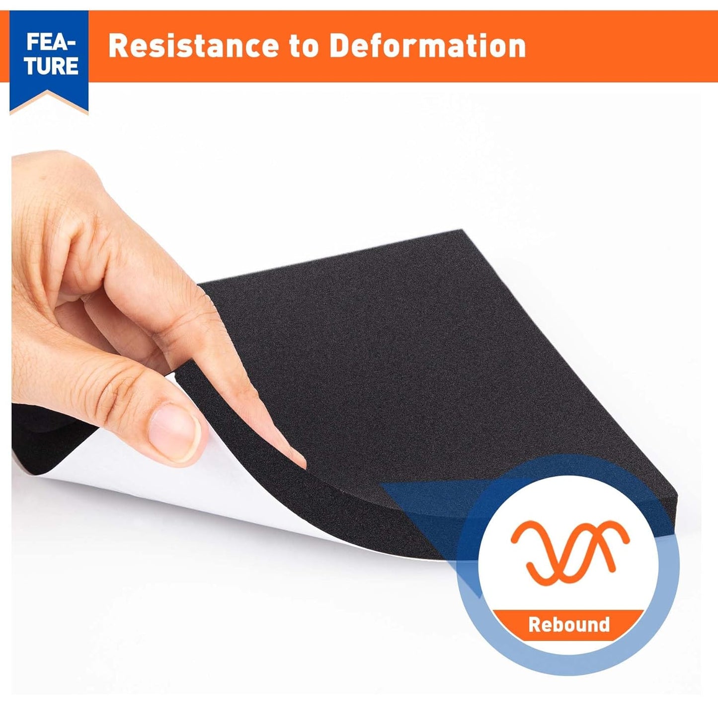 MAGZO 4Pcs Adhesive Foam Padding 1/2 in Thick X 12 in X 8 in,Closed Cell Foam Sheets Neoprene Rubber Self Stick Pads Anti Vibration Pads,Black (12in x 8in x 1/2in, 4Pcs)