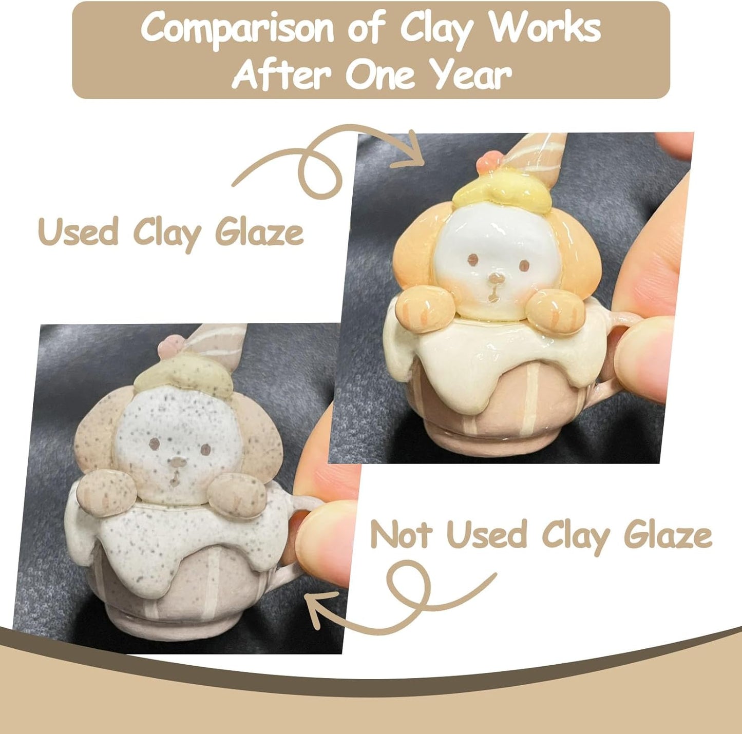 200ml Air Dry Clay Glaze, Clear Clay Varnish for Air Dry Clay Pottery, Waterproof and Scratch Resistant, Design for Air Dry Clay (Gloss Varnish)
