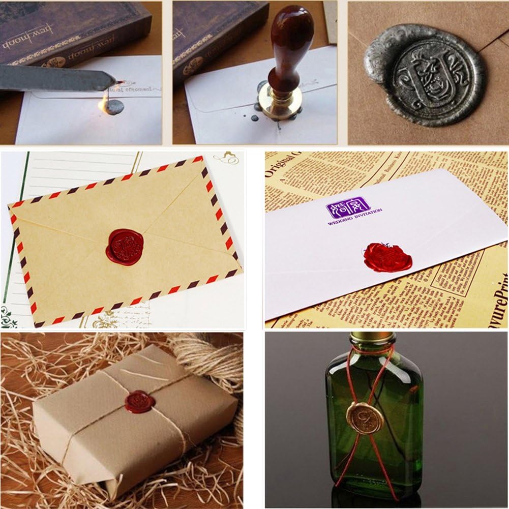 Yoption Sealing Wax Sticks with Wicks Antique Fire Manuscript Sealing Wax for Wax Seal Stamp (Bronze)