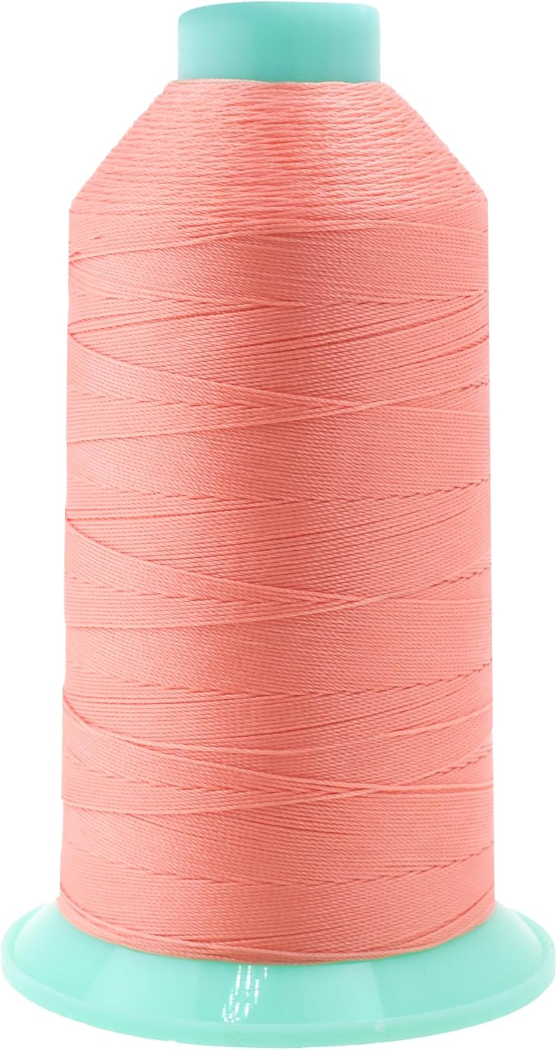 Mandala Crafts Bonded Nylon Thread Blush Heavy Duty Sewing Threads - 1250 YDs Size 138 420D T135 Tex 135 Thread for Leather Jeans Weaving Outdoor Marine Upholstery Threads