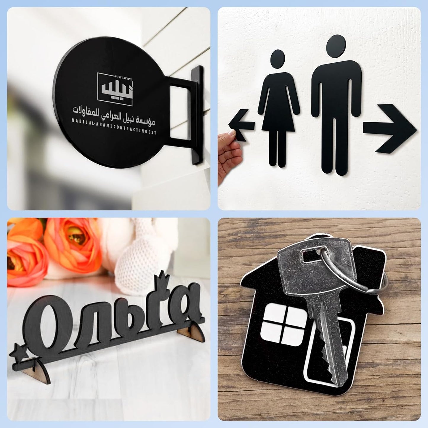 Laser Engraving Blank ABS Double Color Plastic Sheet, 11.8x6.49x0.05 inch Materials Double Color Plastic Sheet for Interior Signs, Badges, DIY Carving Pack of 12 (Black)