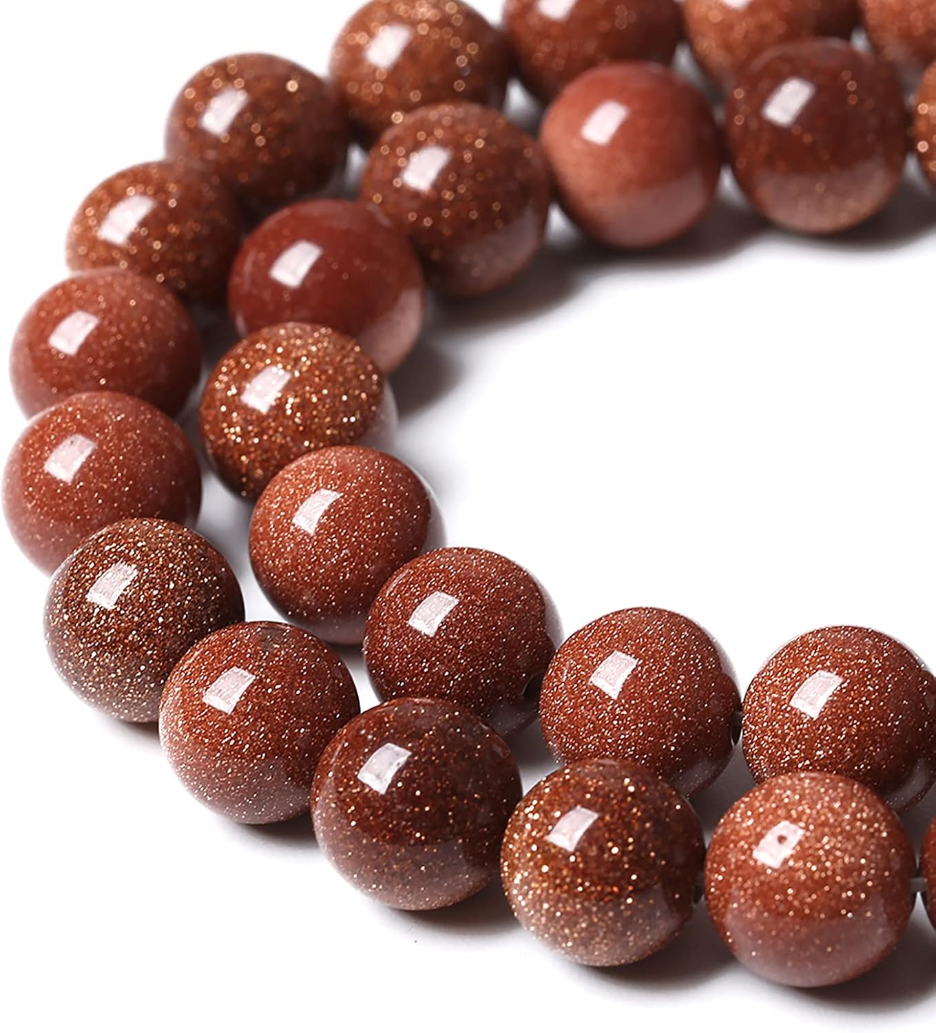 61pcs 6mm Natural Gold Sandstone Beads Gemstone Round Loose Beads for Jewelry Making DIY Bracelet Necklace 15“