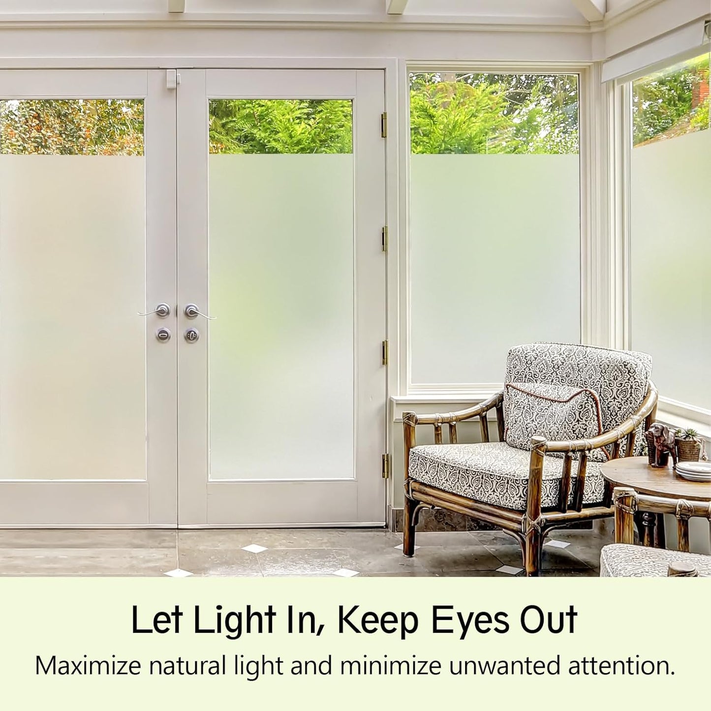 Frosted Glass Window Privacy Film - UV Sun Blocking Heat Control, Static Cling Removable & Reusable for Home, Bathroom, and Office (Frosted 35.4 Inch x 16.4 Feet)