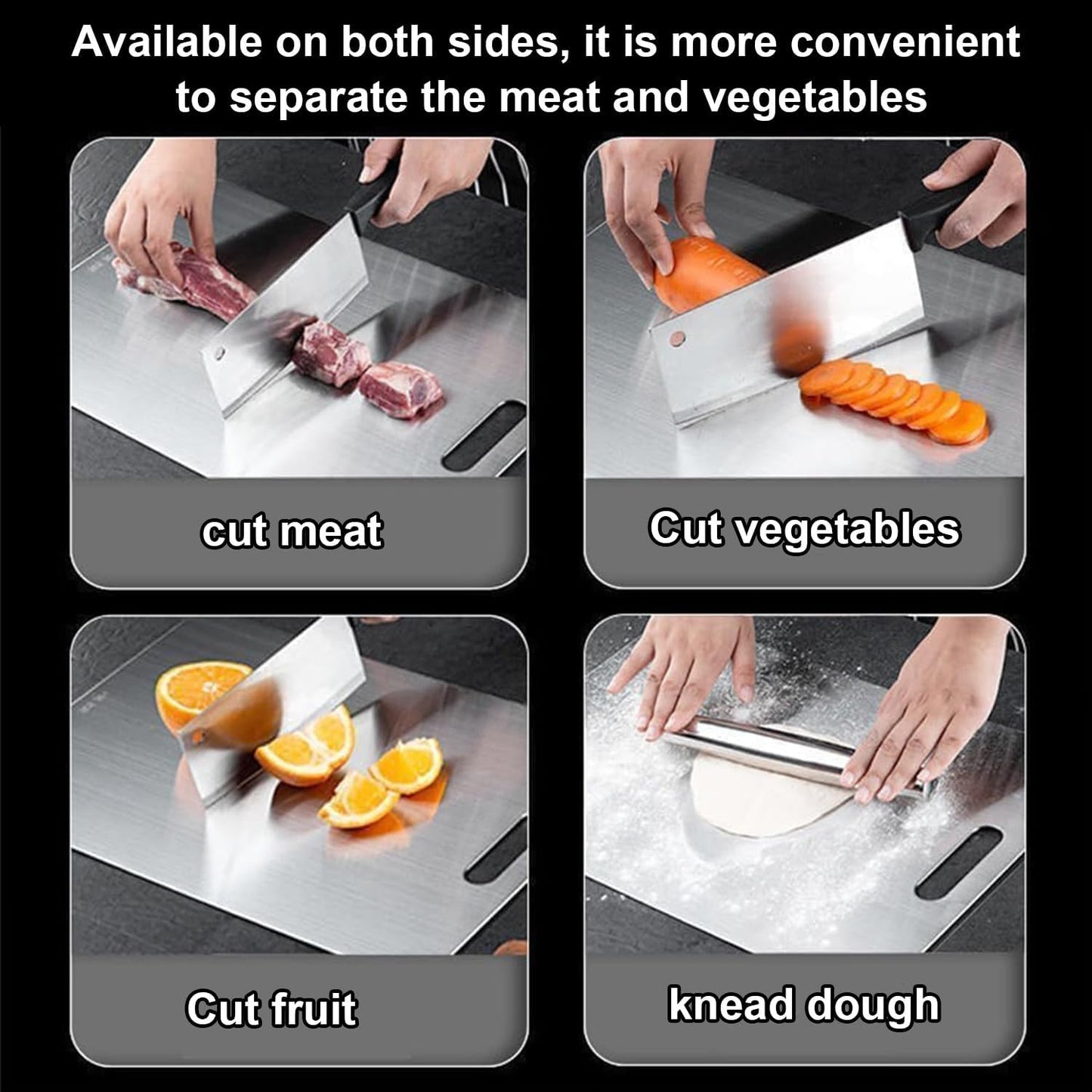 Titanium Cutting Boards for Kitchen,Katuchef Titanium Cutting Board,Non toxic Doubld-Side Available Chopping Boards, Easy to Clean and Store(3PCS-S+M+L)