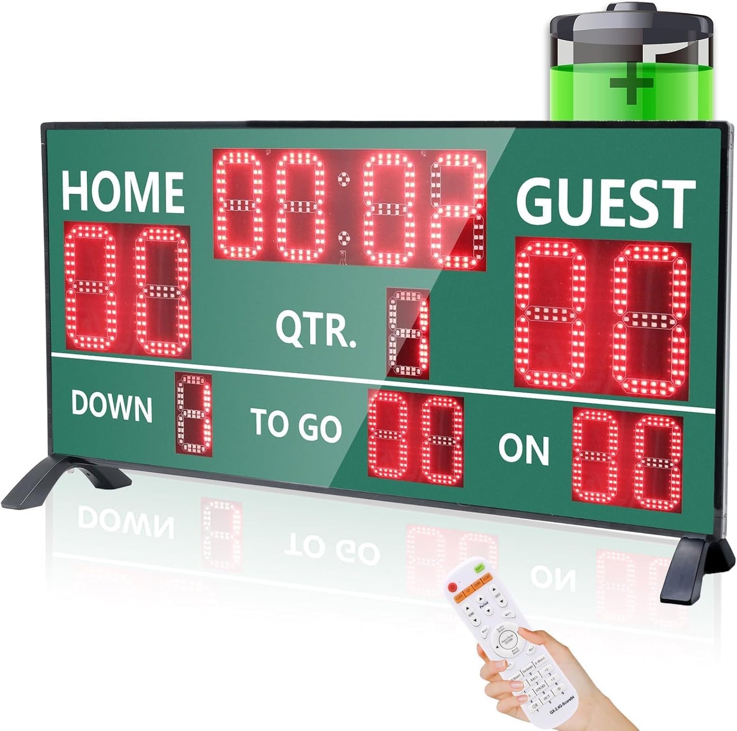 YZ LED Wireless Football Scoreboard, Electronic Scoreboard with Remote, Digital Scoreboard Football Score Keeper for Outdoor/Football Training/American Football Games/Rugby Ball