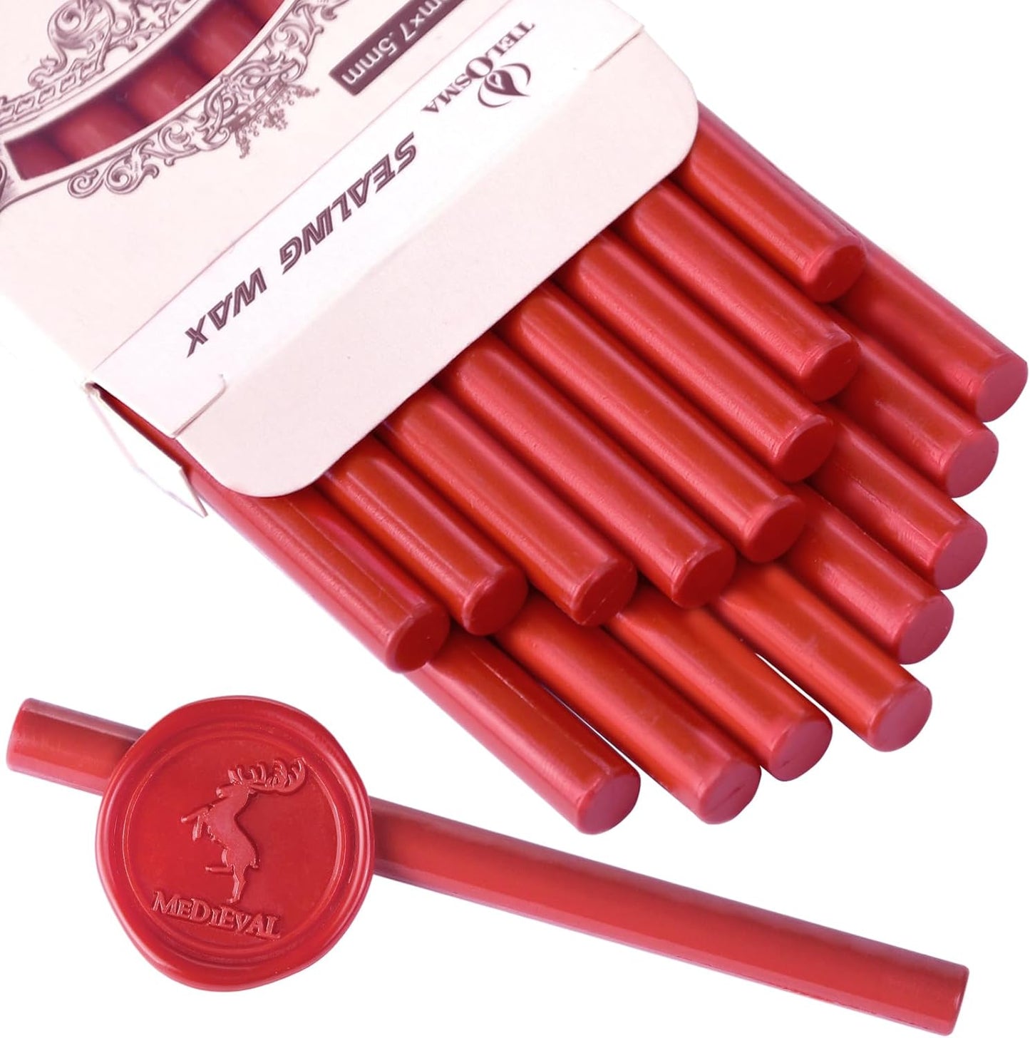 Envelope Sealing Wax Seal Sticks for Mini Glue Gun, Pack of 16 in Red