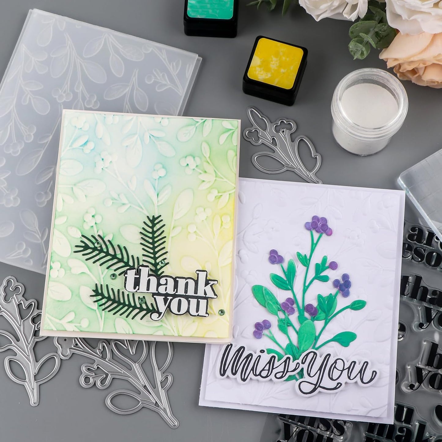 3D Embossing Folder and Metal Die Set for Card Making,Texture Fades Flower Background Embossing Template Paper Card Embossing Stencil for DIY Scrapbooking Photo Album Card Paper Craft Decoration