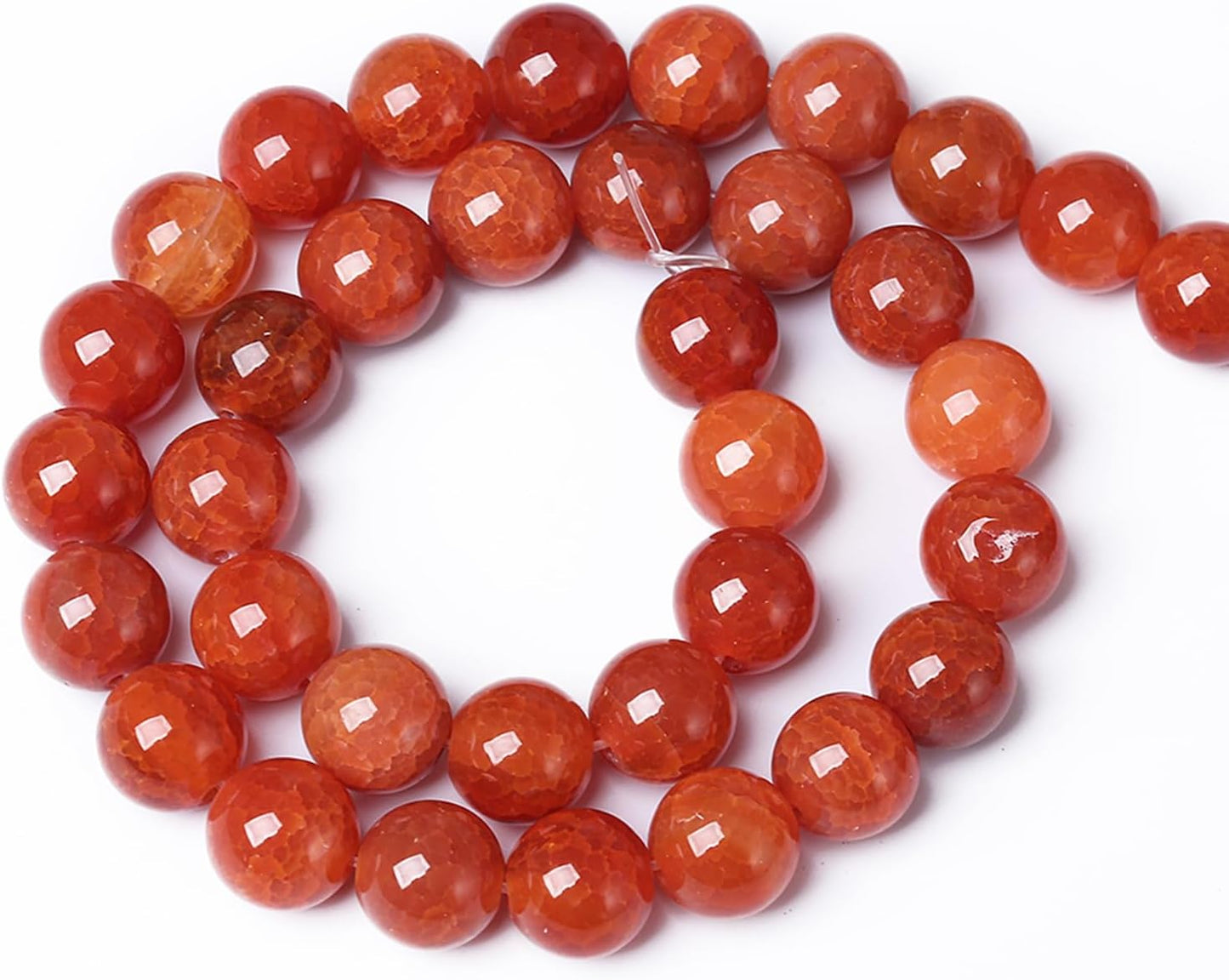 6mm 60pcs Natural Red Dragon Vein Agate Stone Beads for Jewelry Making Energy Healing Round Beads DIY Bracelet Necklace Accessories 15" (6mm, Red Dragon Vein Agate)