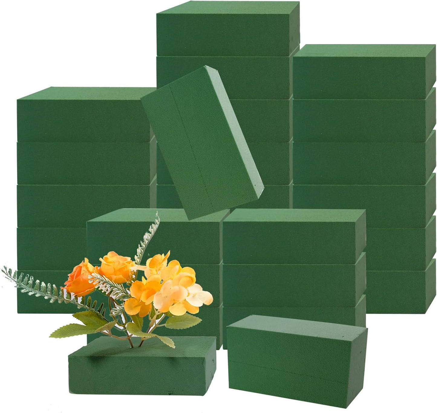 TANEMUDO 36 Packs Floral Foam Blocks Wet & Dry for Flower Arranging,5.5 x 3.1 x 1.8 Inches Floral Styrofoam Blocks Kit for Fresh and Artificial Flowers, Wedding and Home Decor