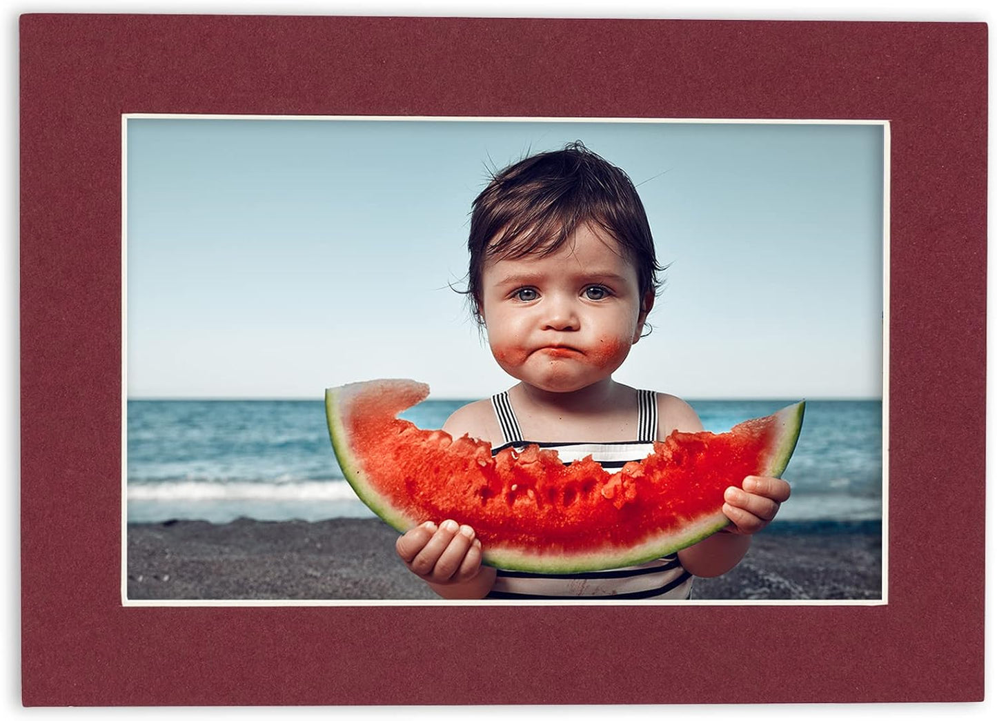 6x8 Mat for 8x10 Frame - Precut Mat Board Acid-Free Maroon 6x8 Photo Matte Made to Fit a 8x10 Picture Frame, Premium Matboard for Family Photos, Show Kits, Art, Picture Framing, Pack of 1 Mat
