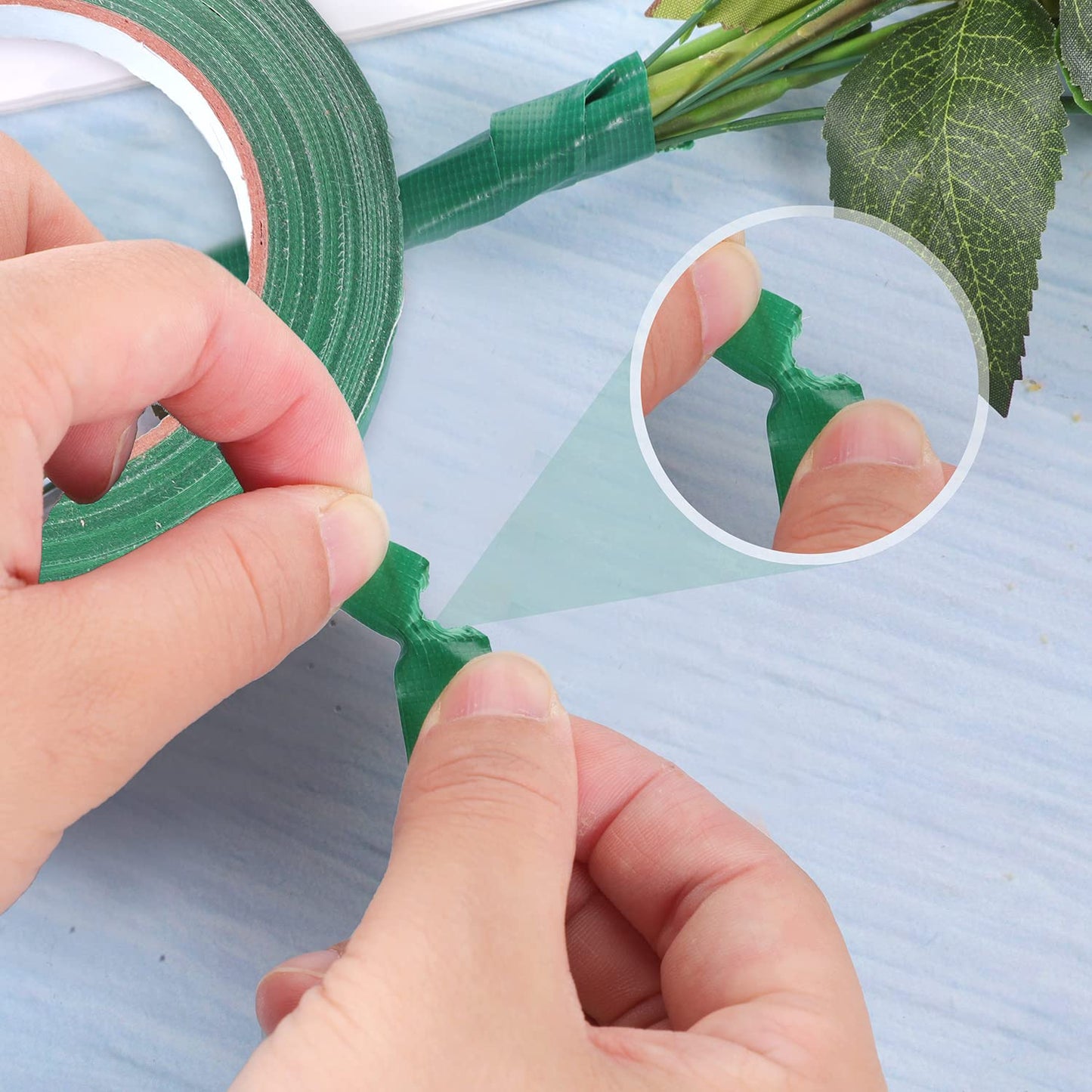 Prudiut Floral Tape Green Waterproof Flower Tape, 1/2" Wide Adhesive Florist Tape for Bouquet Wrap Floral Crafts (100Ft/33.4 Yd)