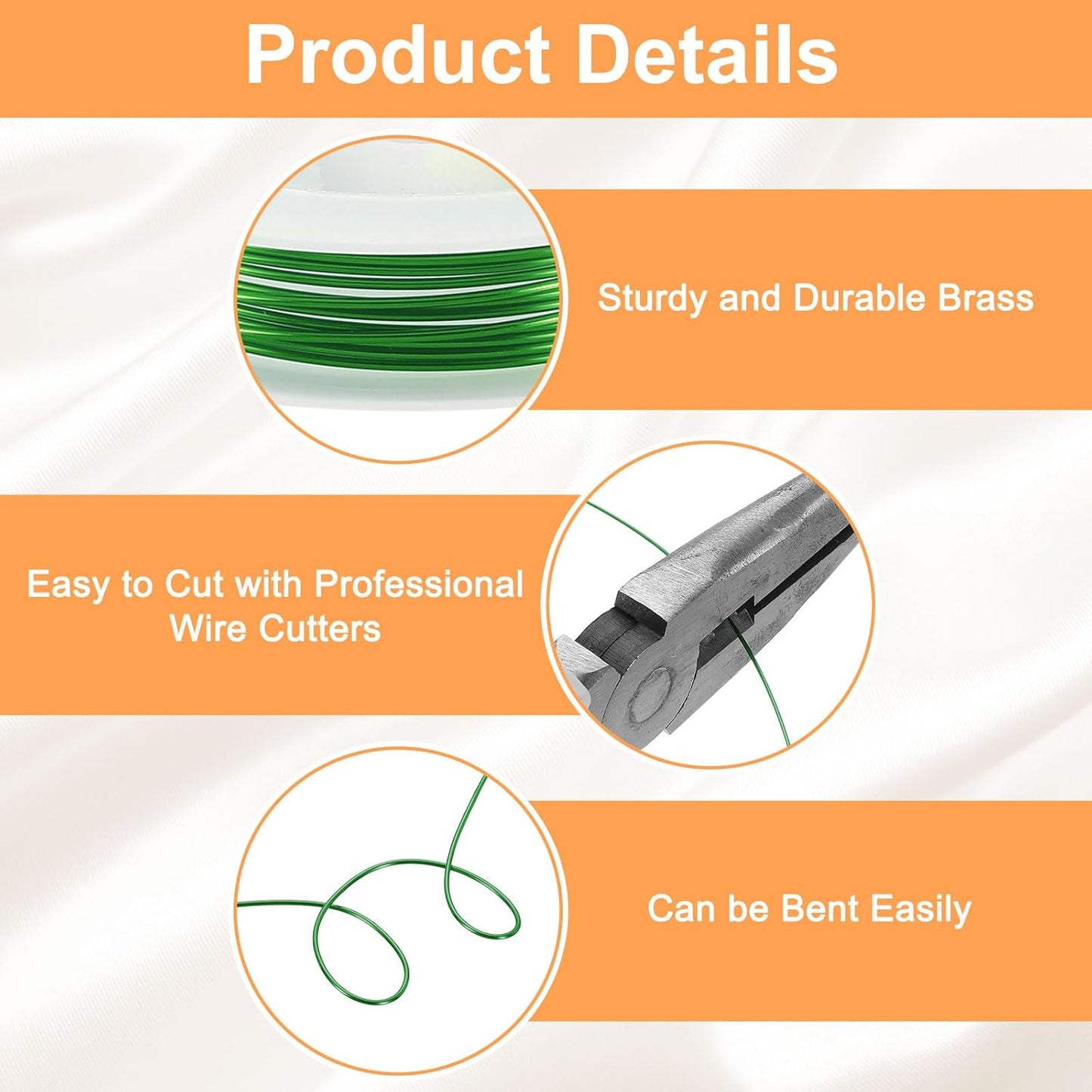 HARFINGTON 8ft Jewelry Wire, 20 Gauge (0.8mm) Brass Craft Soft Metal Tarnish Resistant Copper Beading Wire for Jewelry Making Supplies Crafting, Green