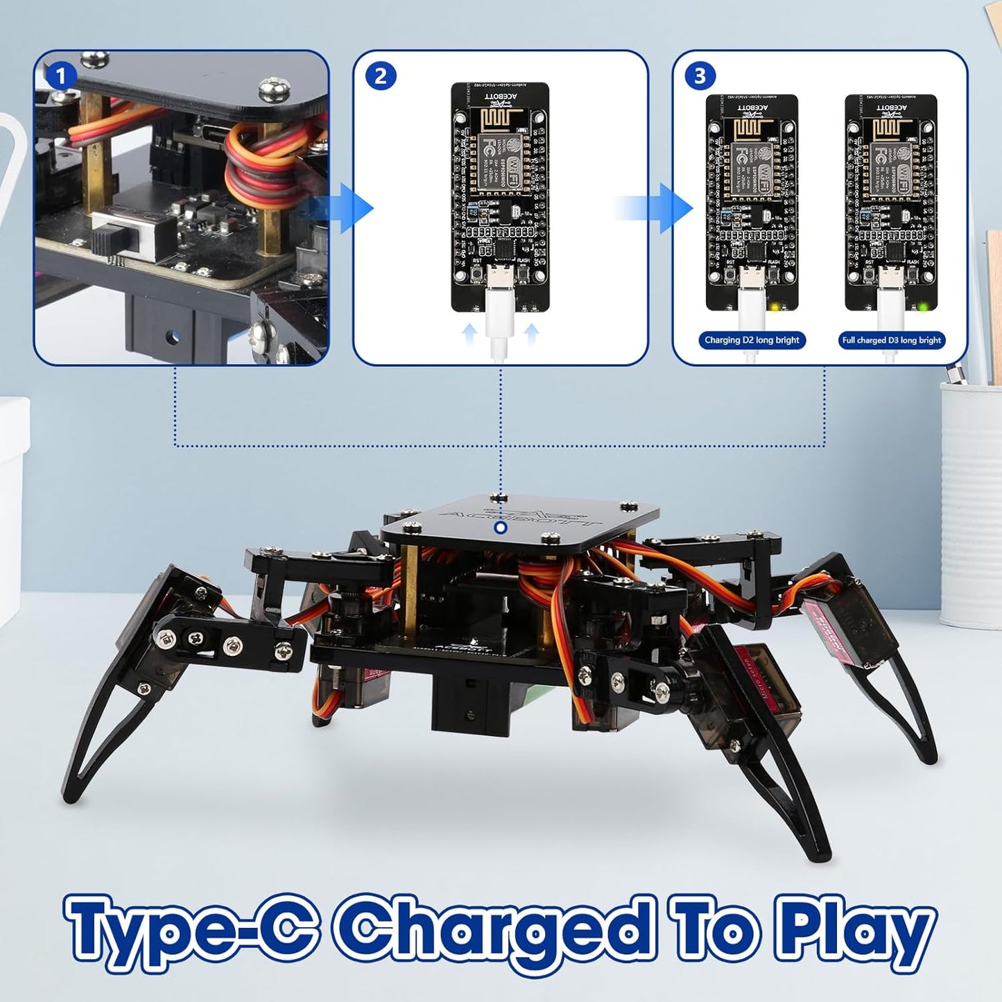 Science Kits Spider Robot Building Kit STEM Crawling Robot Gifts for Kids Boys Ages 8-12 Girls, Scientific Coding Robotic Technic Creative DIY Toys for Birthday
