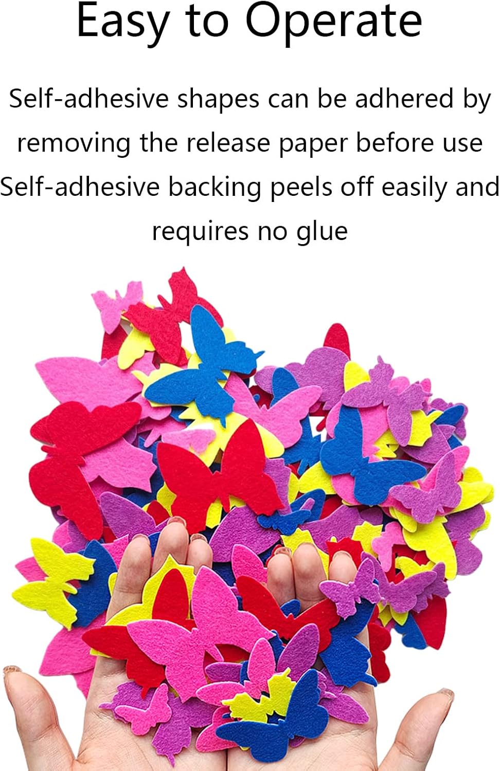 Jtnohx Butterfly Stickers, Felt Stickers for Kids, Felt Butterfly for Crafts, Craft Supplies for Scrapbooking 145pcs 1" to 3" Size