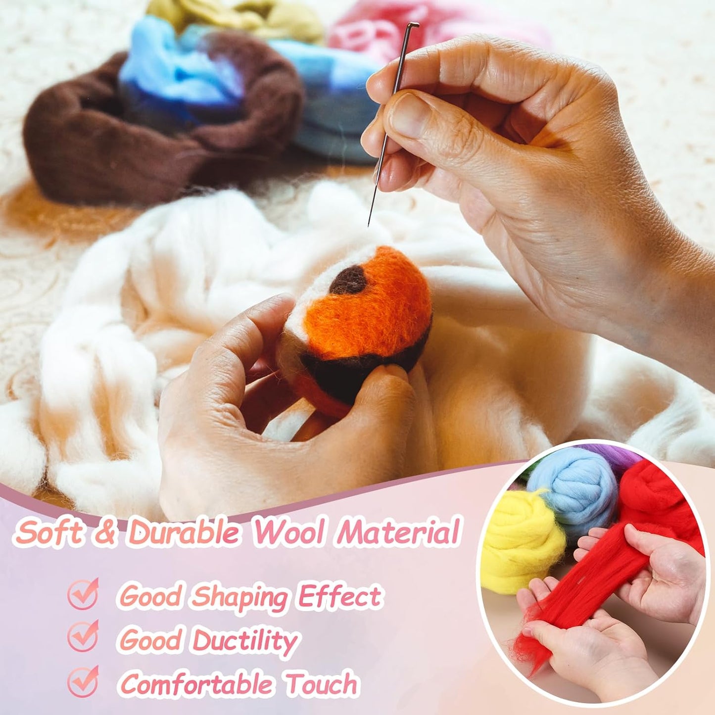 PATIKIL Wool Roving Yarn, 150G/5.3OZ Soft Felting Wool Pure Chunky Roving Yarn Bulk for Needle Felting Knitting Blanket Spinning Weaving DIY Craft, Dark Khaki