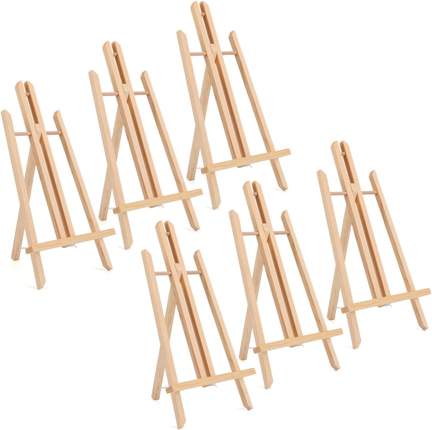 Tosnail 6 Pack 16" Art Easel Stand Tabletop Wooden Display Stand Photo Holder Display Stand for Artist, Students, Adults, Kids Painting