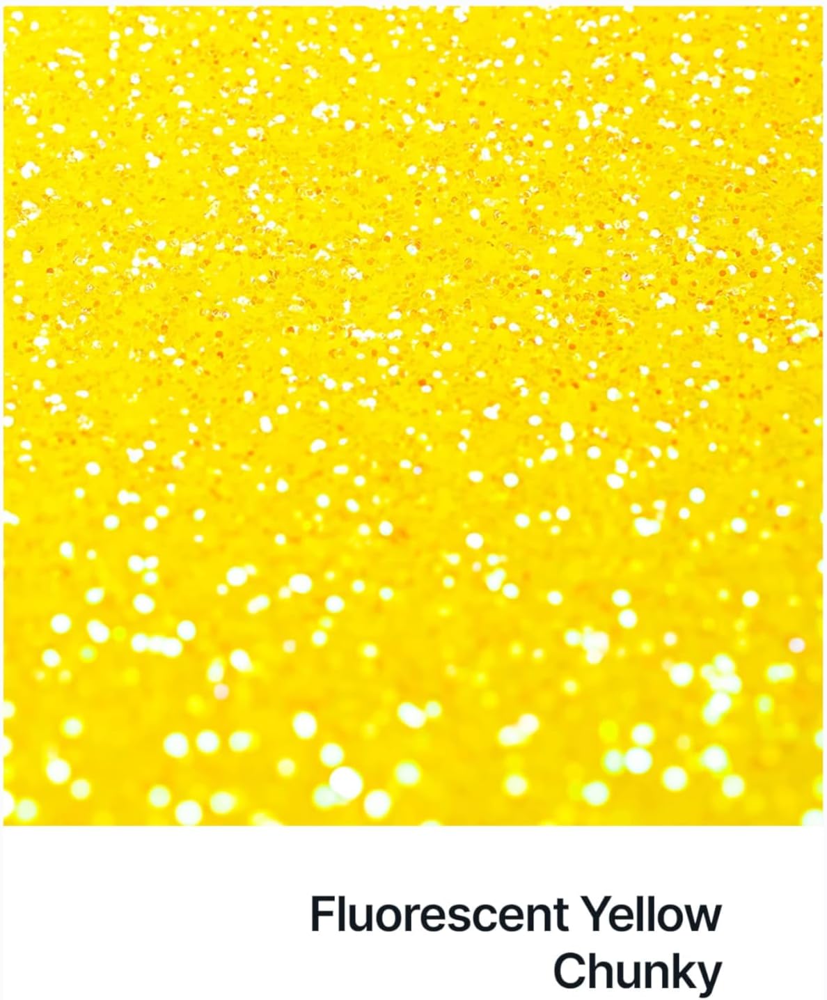 Hemway Polyurethane & Epoxy Resin Glitter 100g / 3.5oz Metallic Crystal Flake Additive for Flooring Jewelry Tumblers Glass Pigment - Chunky (1/40" 0.025" 0.6mm) - Fluorescent Yellow