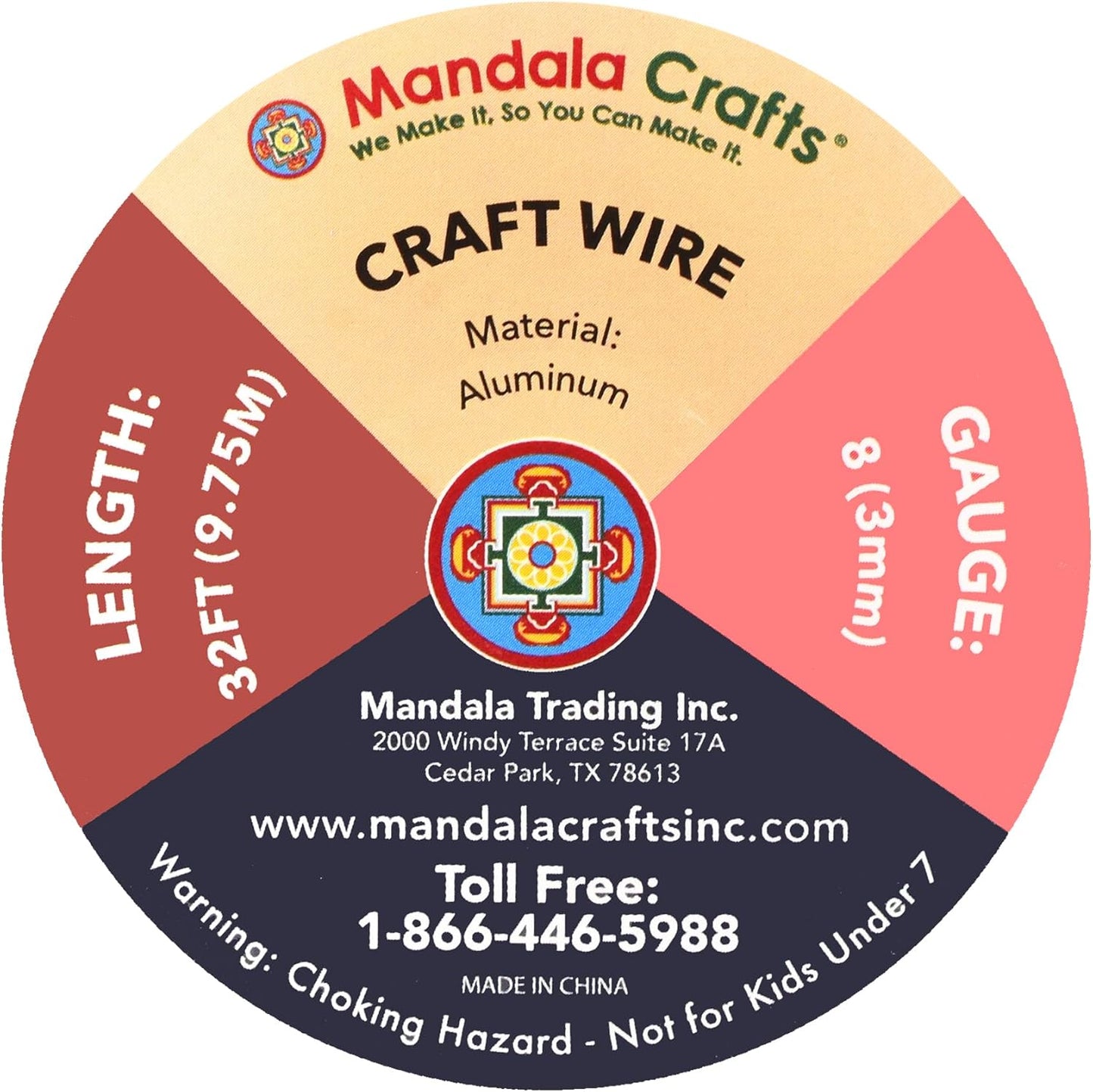 Mandala Crafts 8 Gauge Anodized Aluminum Craft Wire for Jewelry Making - 32 FT Colored Flexible Hot Pink Wire - Bendable for Bonsai Armature Crafting Sculpting