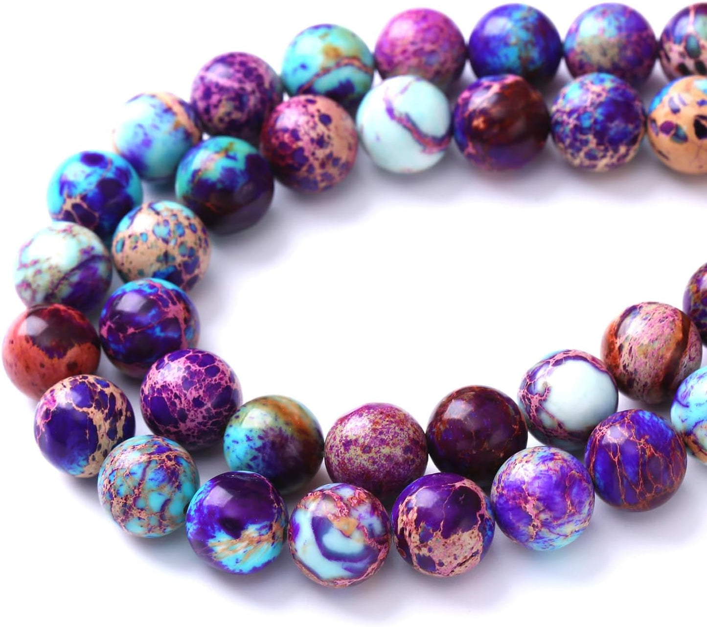91PCS 4mm Natural Galaxy Sea Sediment Jasper Beads Gemstone Round Loose Spacer Stone Beads for Jewelry Making DIY Bracelet Necklace 15 Inch,Energy Stone Healing Power