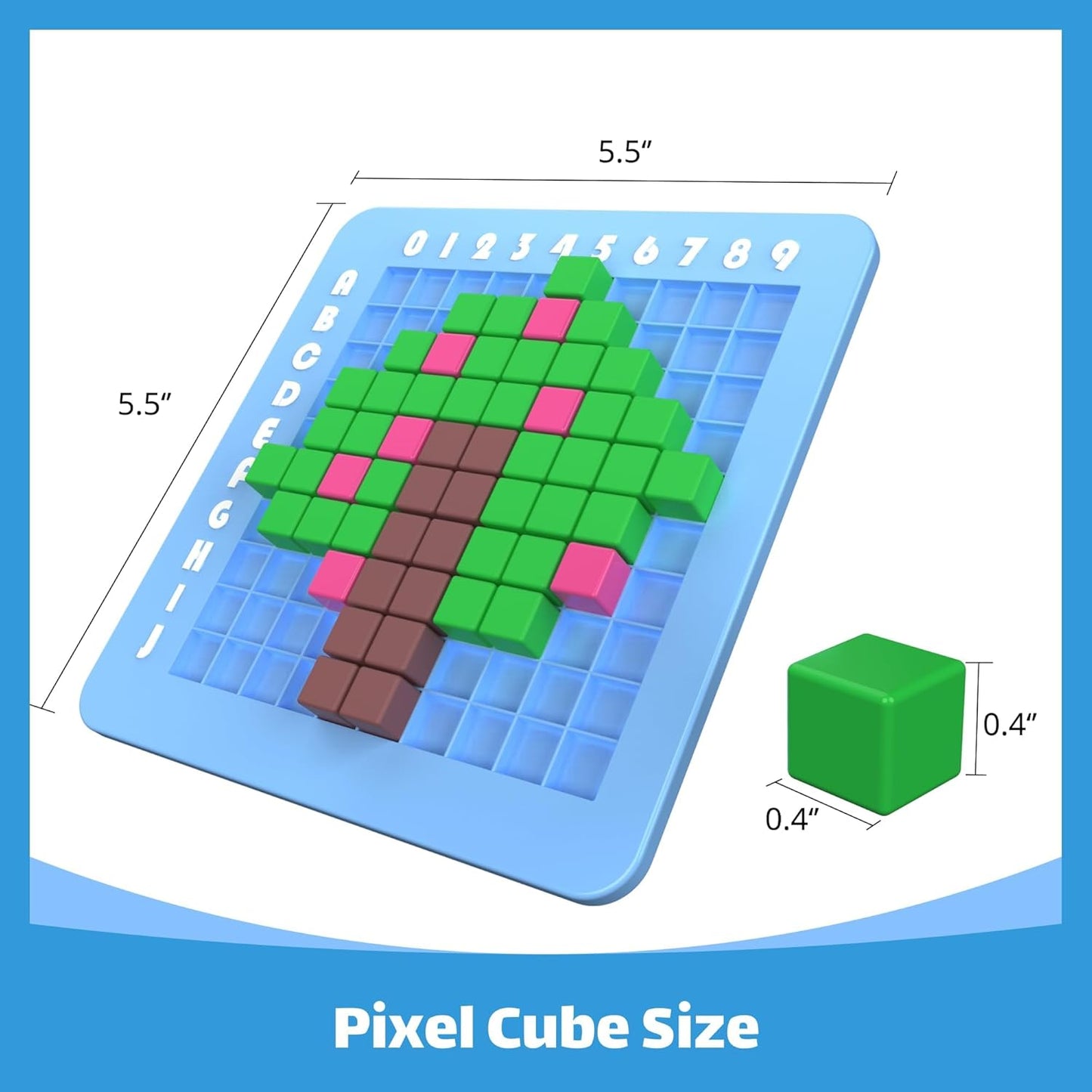 STEM Toys Pixel Art Kit for Kids - Arts and Crafts for Boys & Girls - Educational Science Kits & STEM Activities for Kids Ages 5-8-12 Gifts for 5, 6, 7, 8, 9, 10 Year Old - Brain Teasers Toy (Medium)
