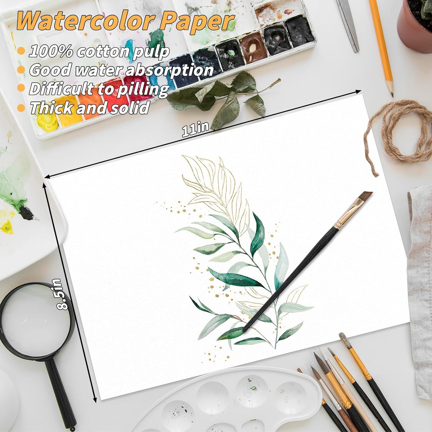 150 Sheets Watercolor Paper Bulk,White Water Color Paper for Kids Child Students Adults Artists Drawing-65LB/180GSM Art Paper-8.5 x 11 inch Painting & Craft Papers, Finger Paints, Watercolor, Tempera